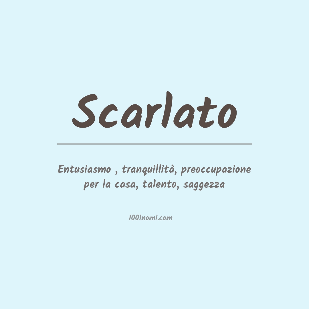 Significato del nome Scarlato