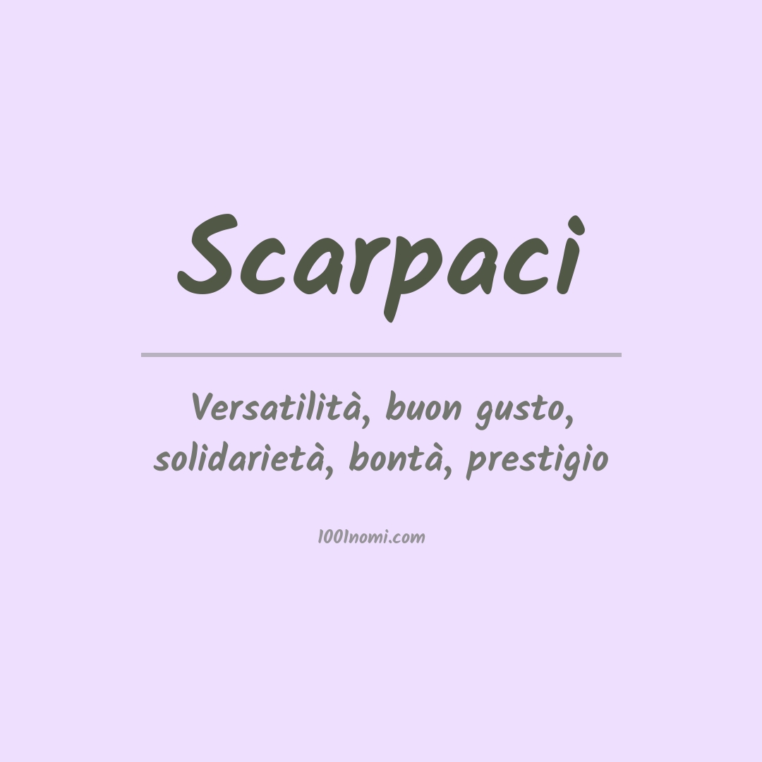 Significato del nome Scarpaci