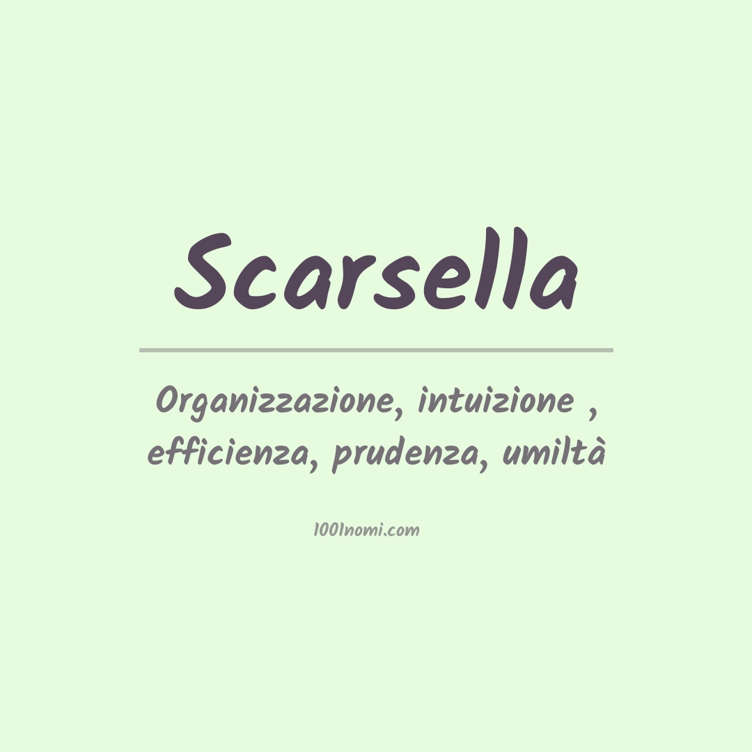 Significato del nome Scarsella