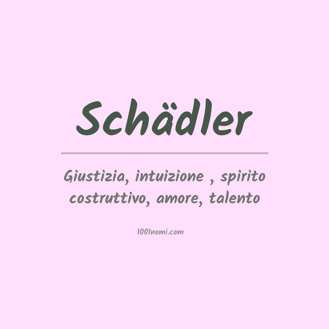 Significato del nome Schädler