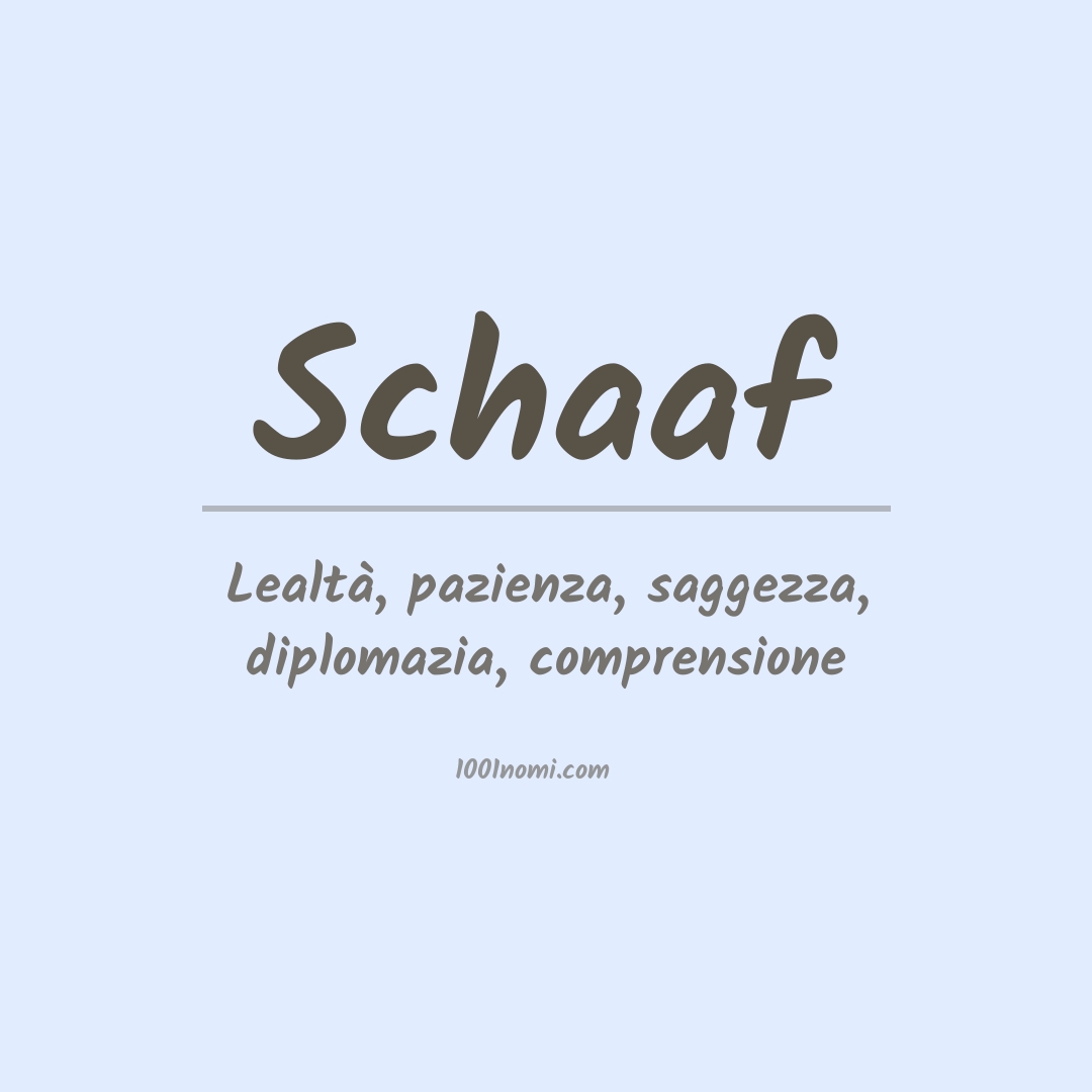 Significato del nome Schaaf