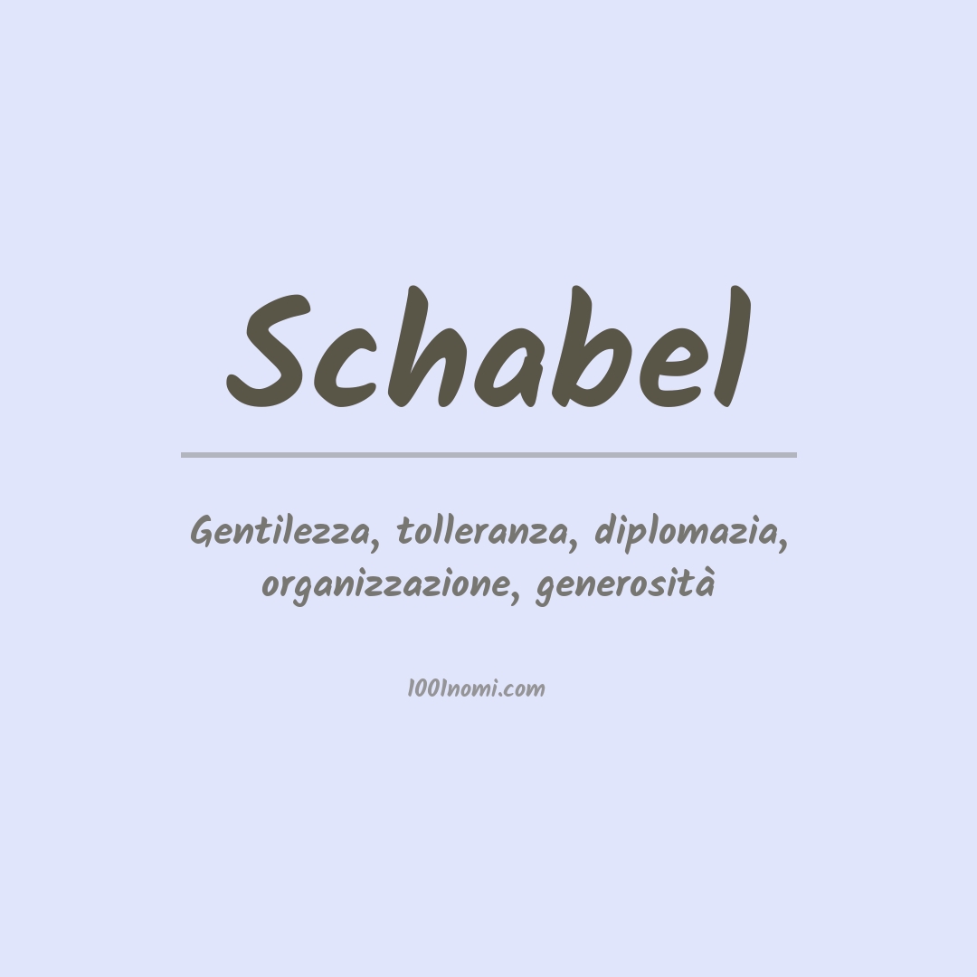 Significato del nome Schabel