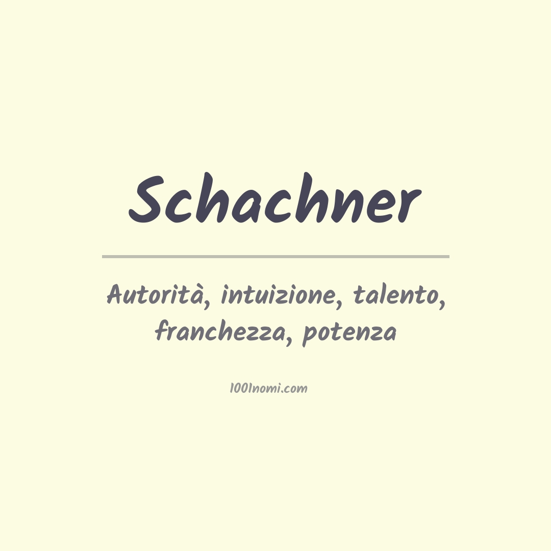 Significato del nome Schachner