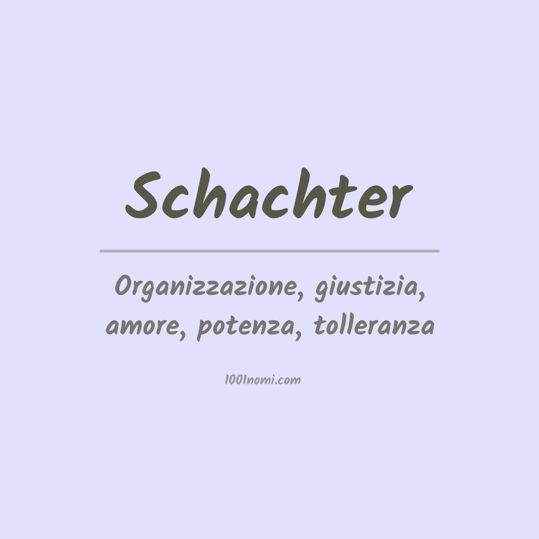 Significato del nome Schachter