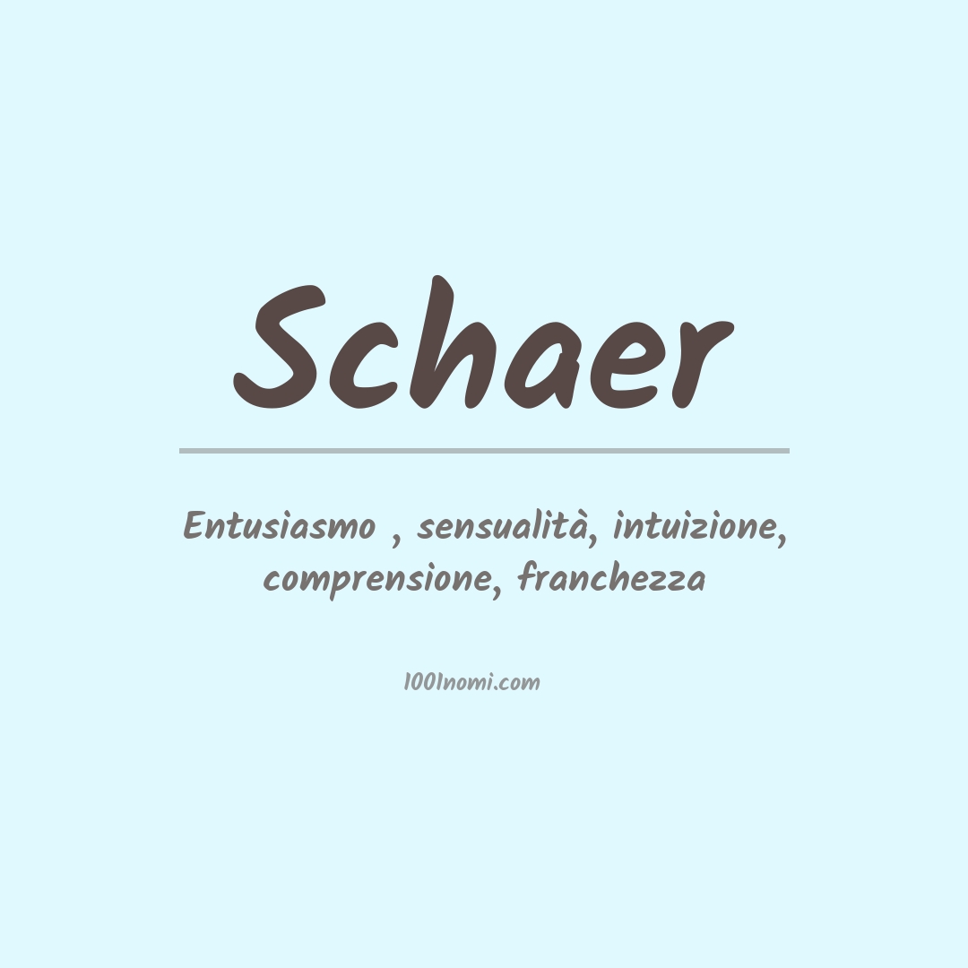 Significato del nome Schaer