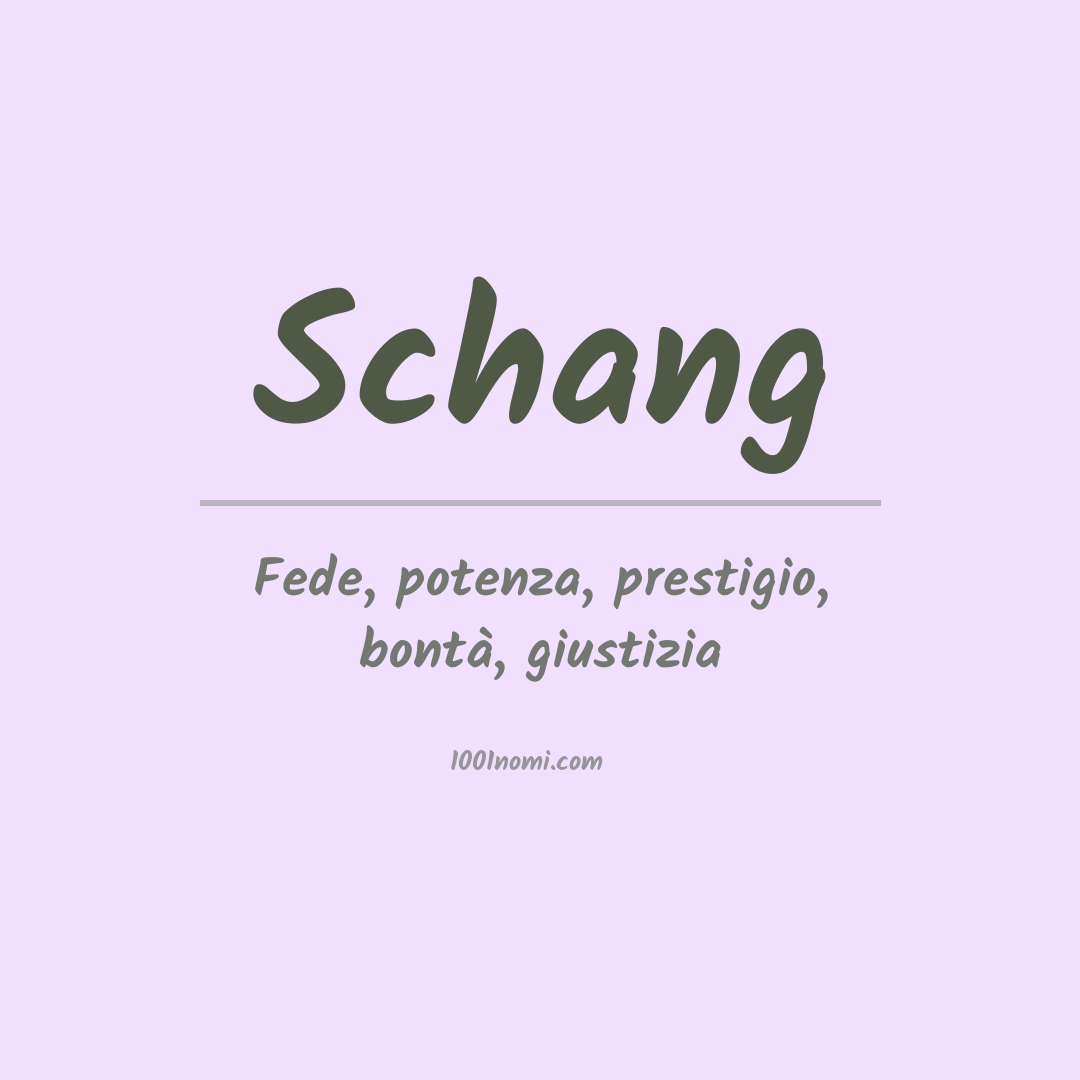 Significato del nome Schang Significato del nome Schang