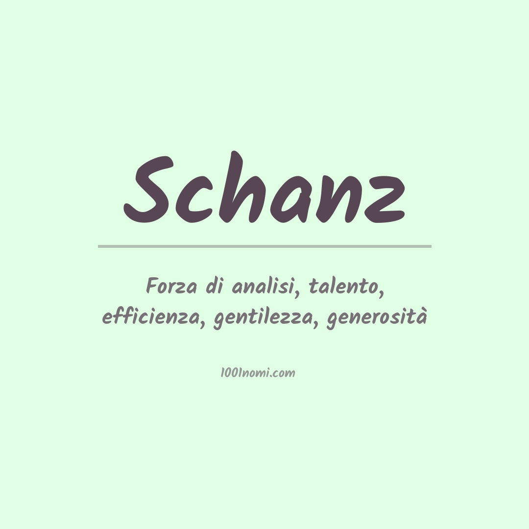 Significato del nome Schanz