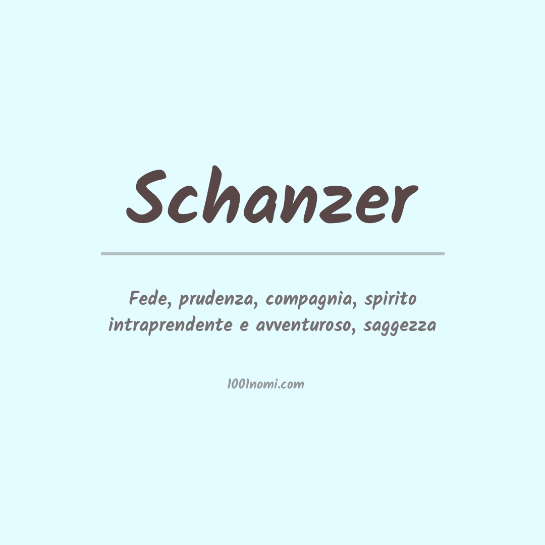 Significato del nome Schanzer