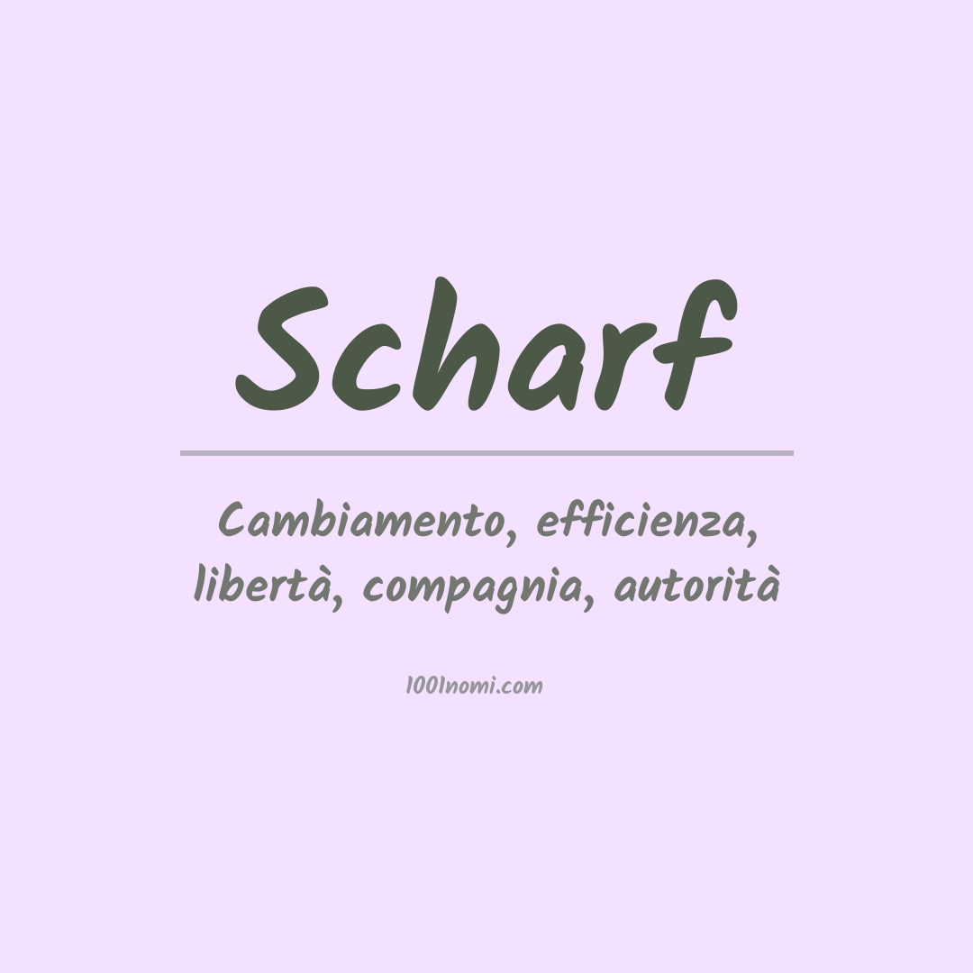 Significato del nome Scharf