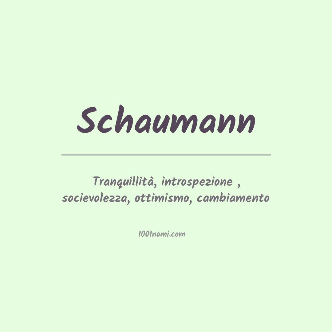 Significato del nome Schaumann