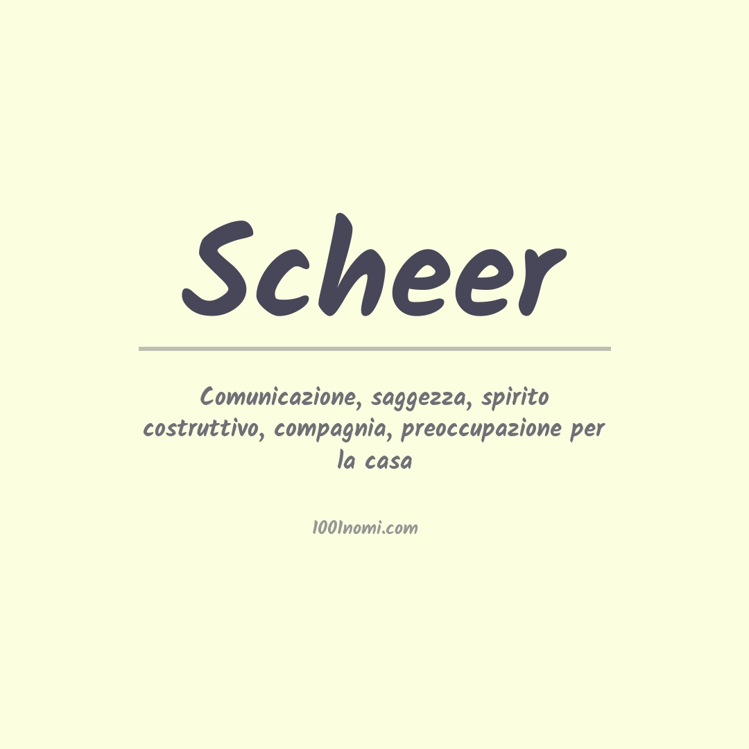 Significato del nome Scheer