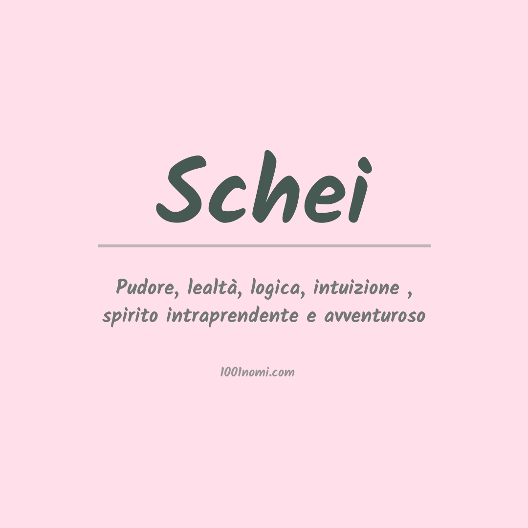 Significato del nome Schei