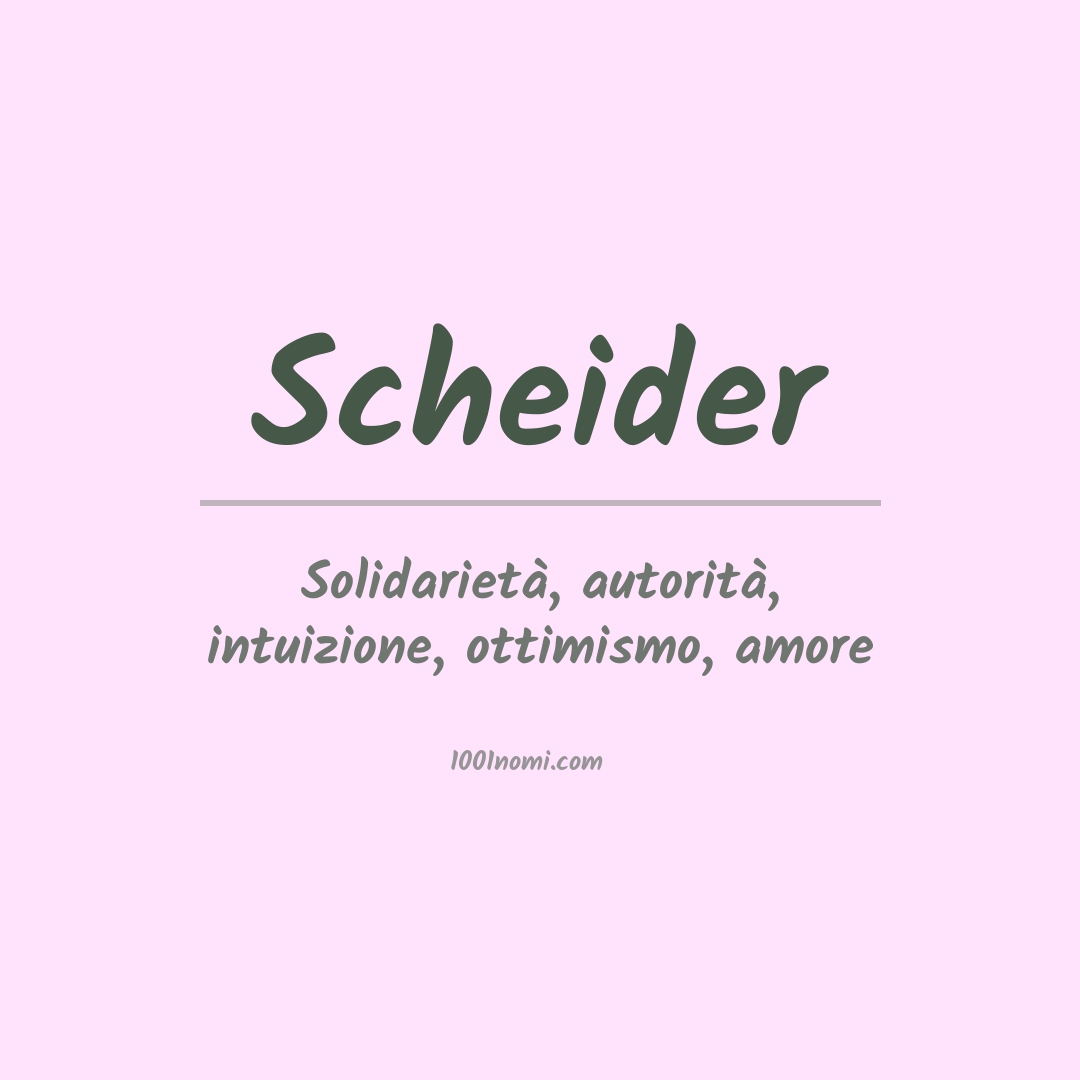 Significato del nome Scheider