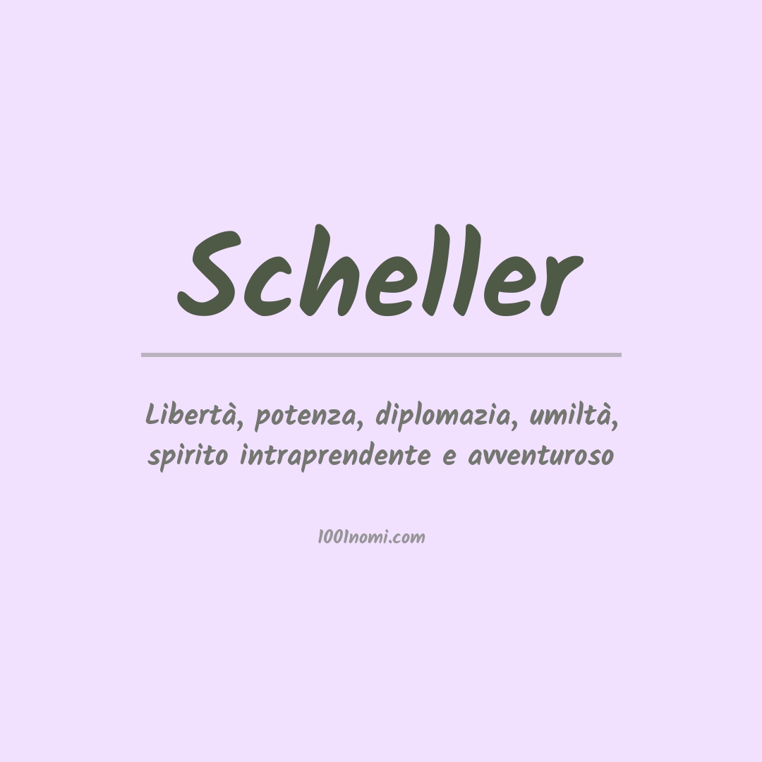 Significato del nome Scheller