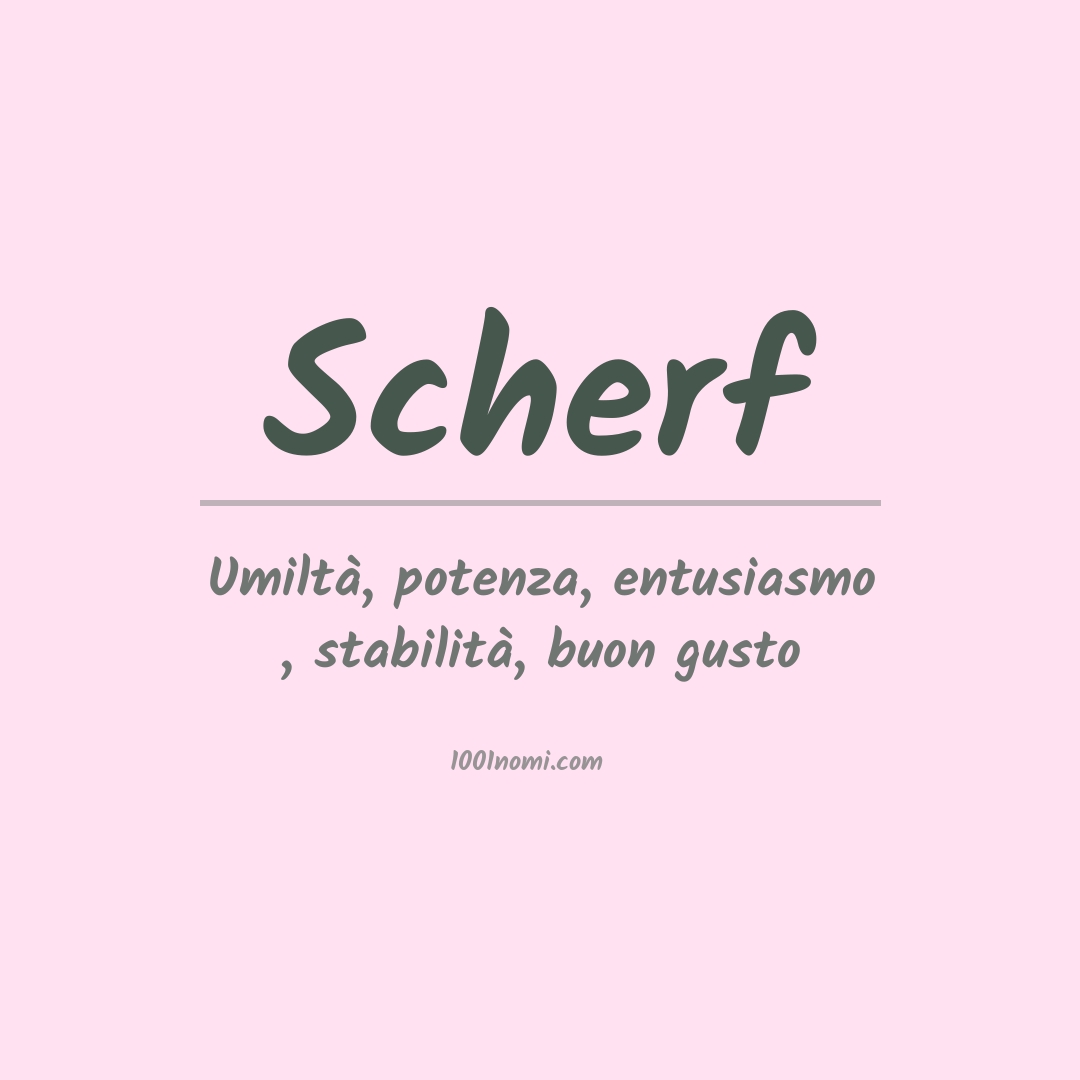 Significato del nome Scherf