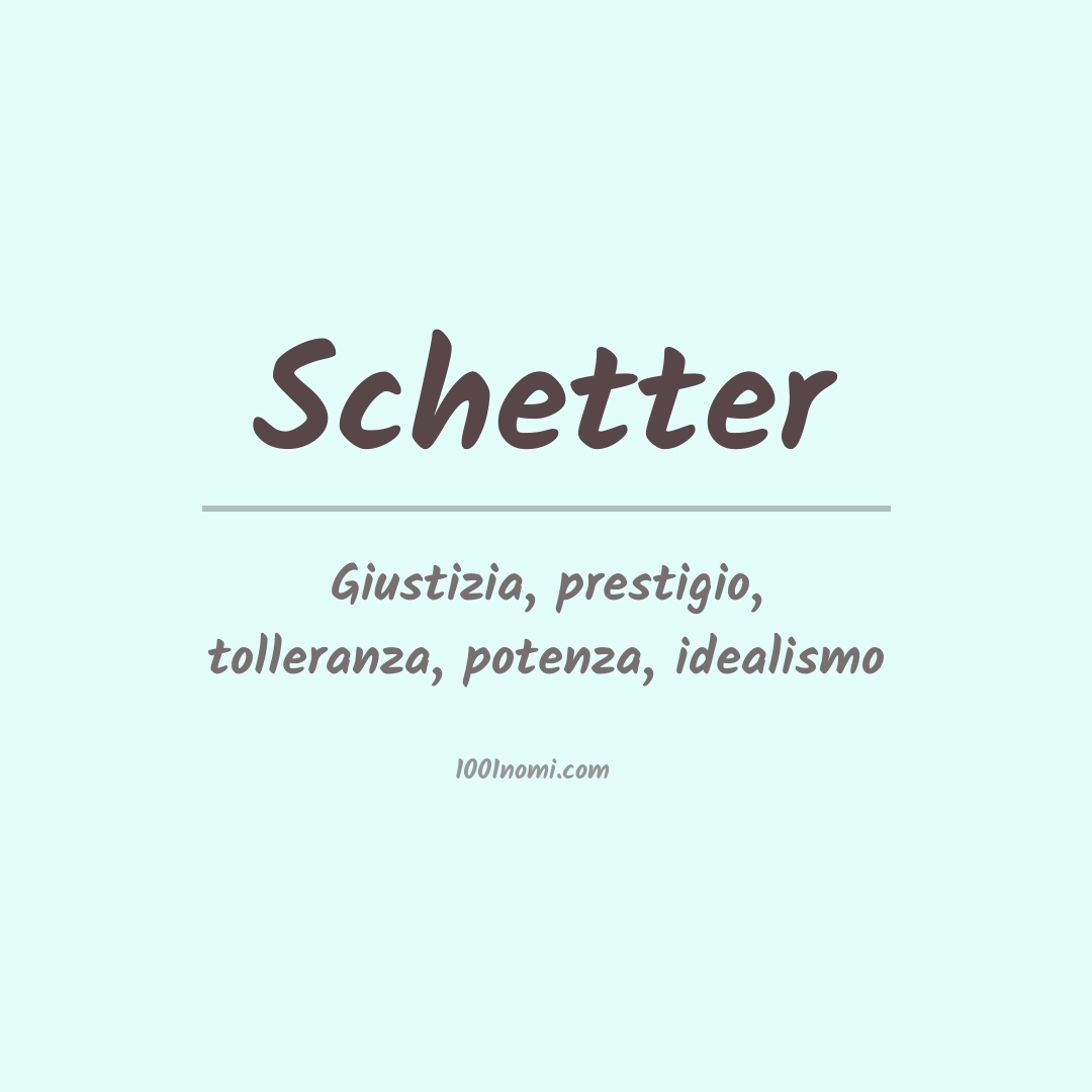 Significato del nome Schetter