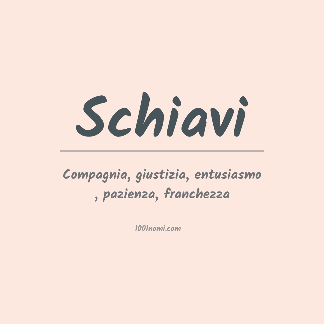 Significato del nome Schiavi