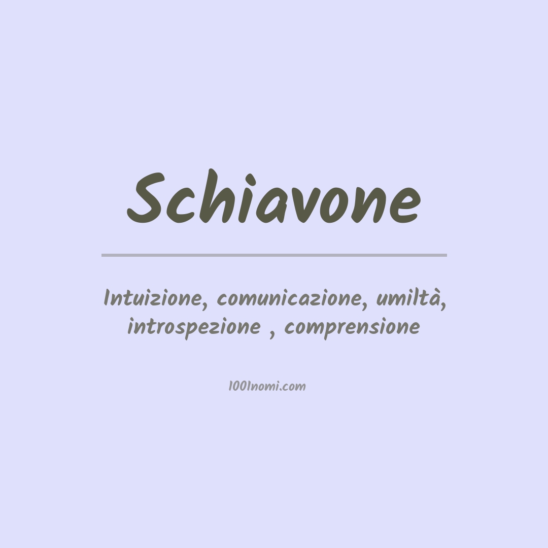 Significato del nome Schiavone