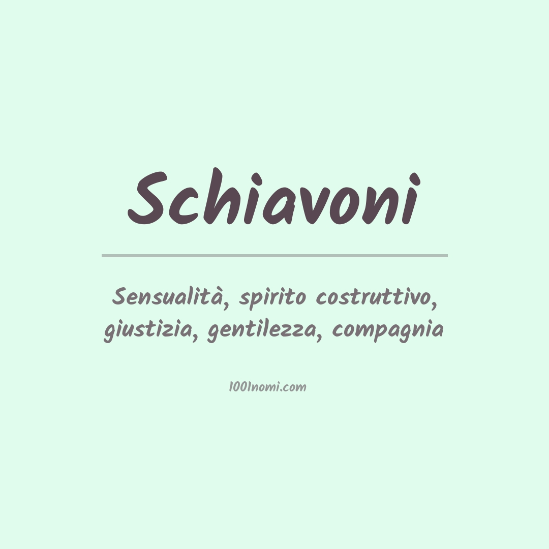 Significato del nome Schiavoni