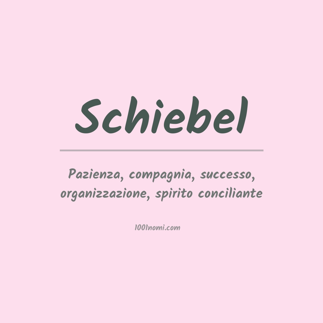 Significato del nome Schiebel