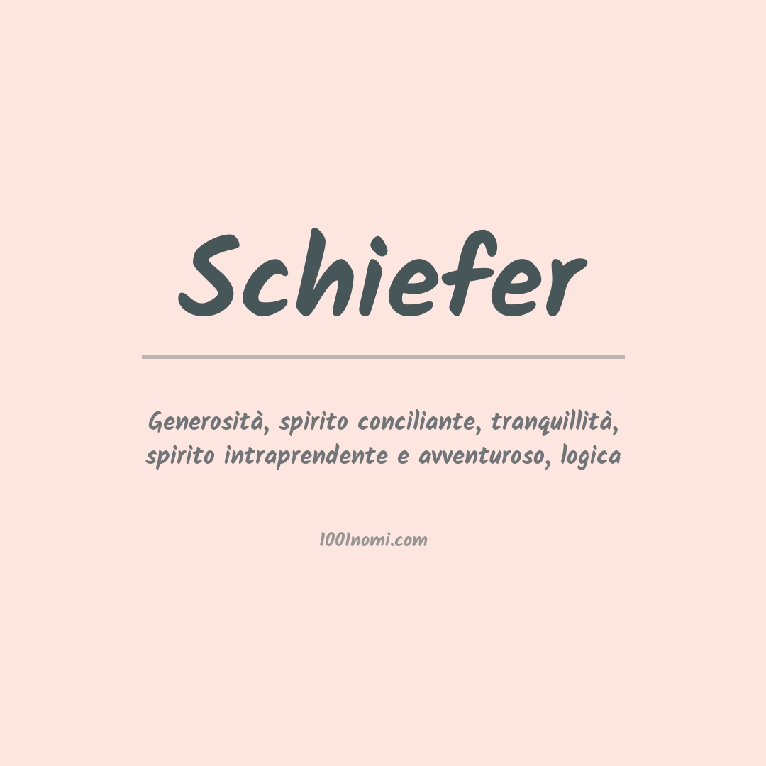 Significato del nome Schiefer