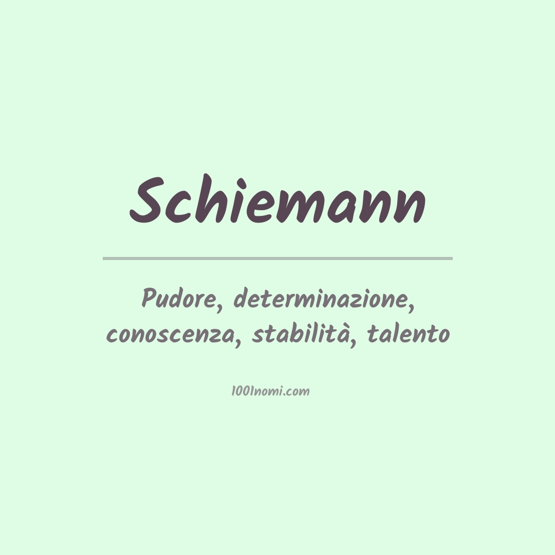 Significato del nome Schiemann