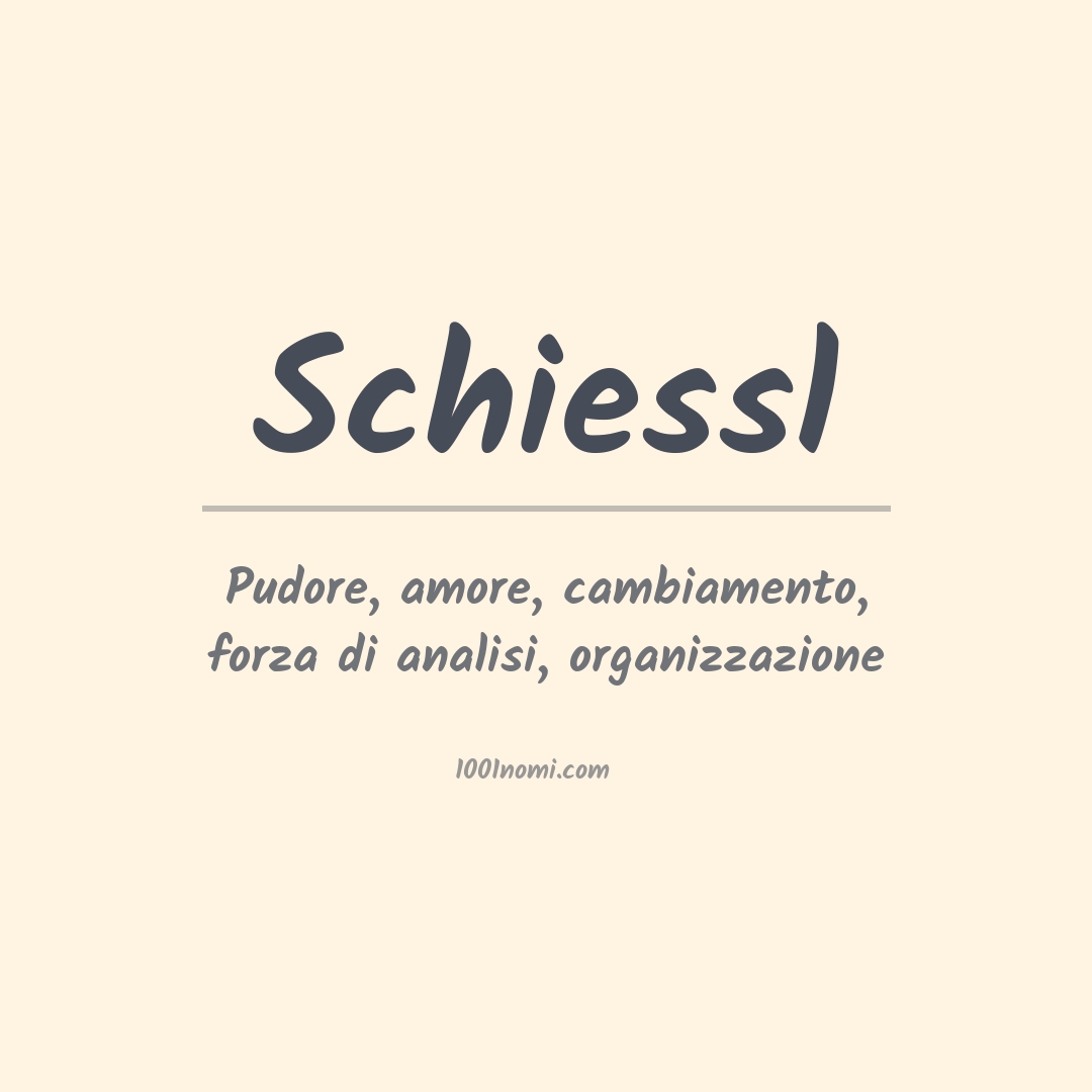 Significato del nome Schiessl