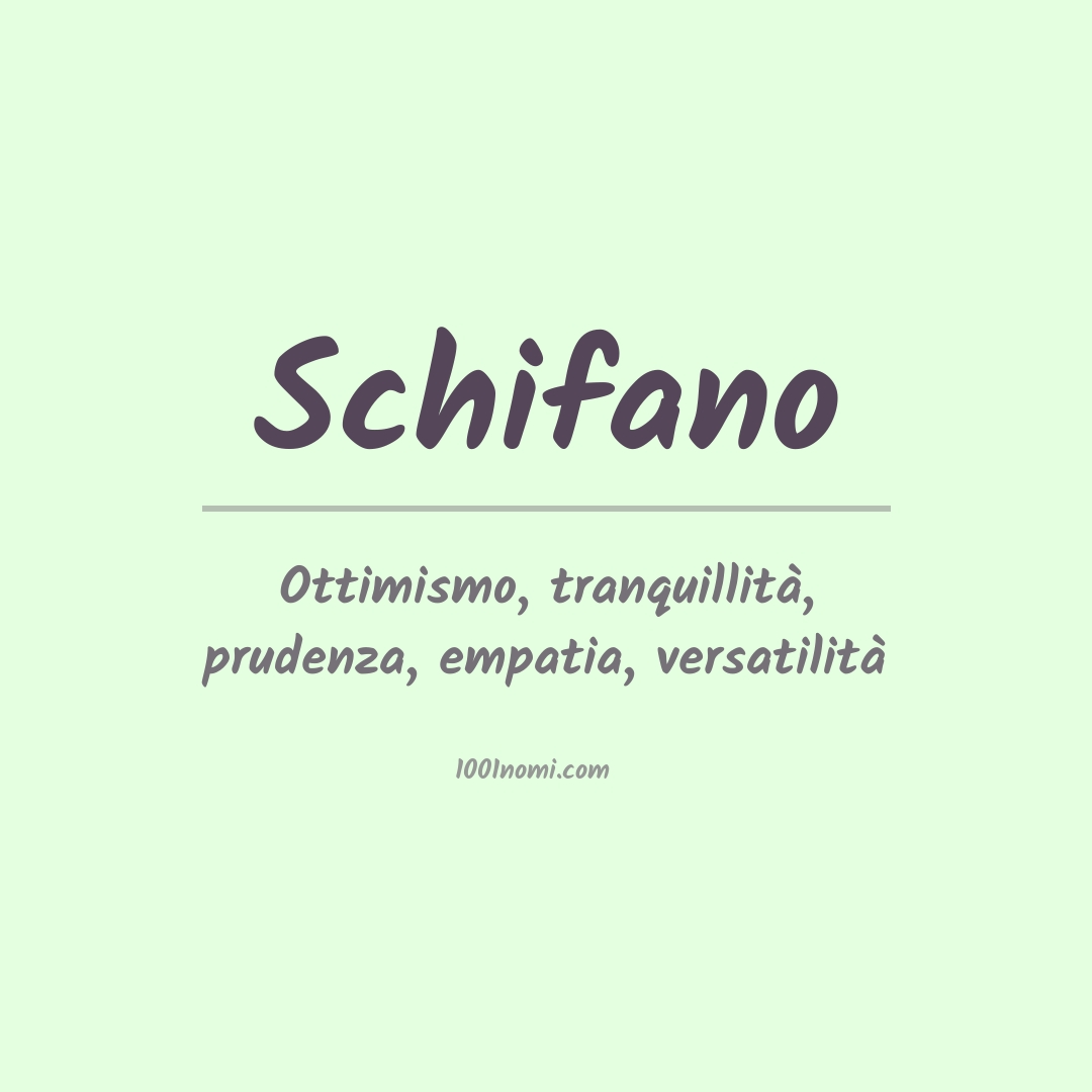 Significato del nome Schifano