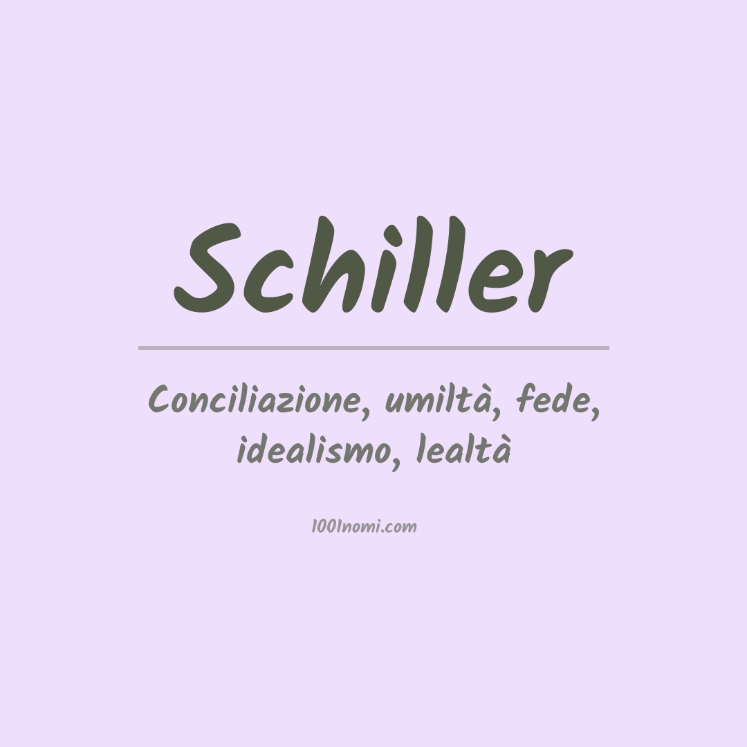 Significato del nome Schiller