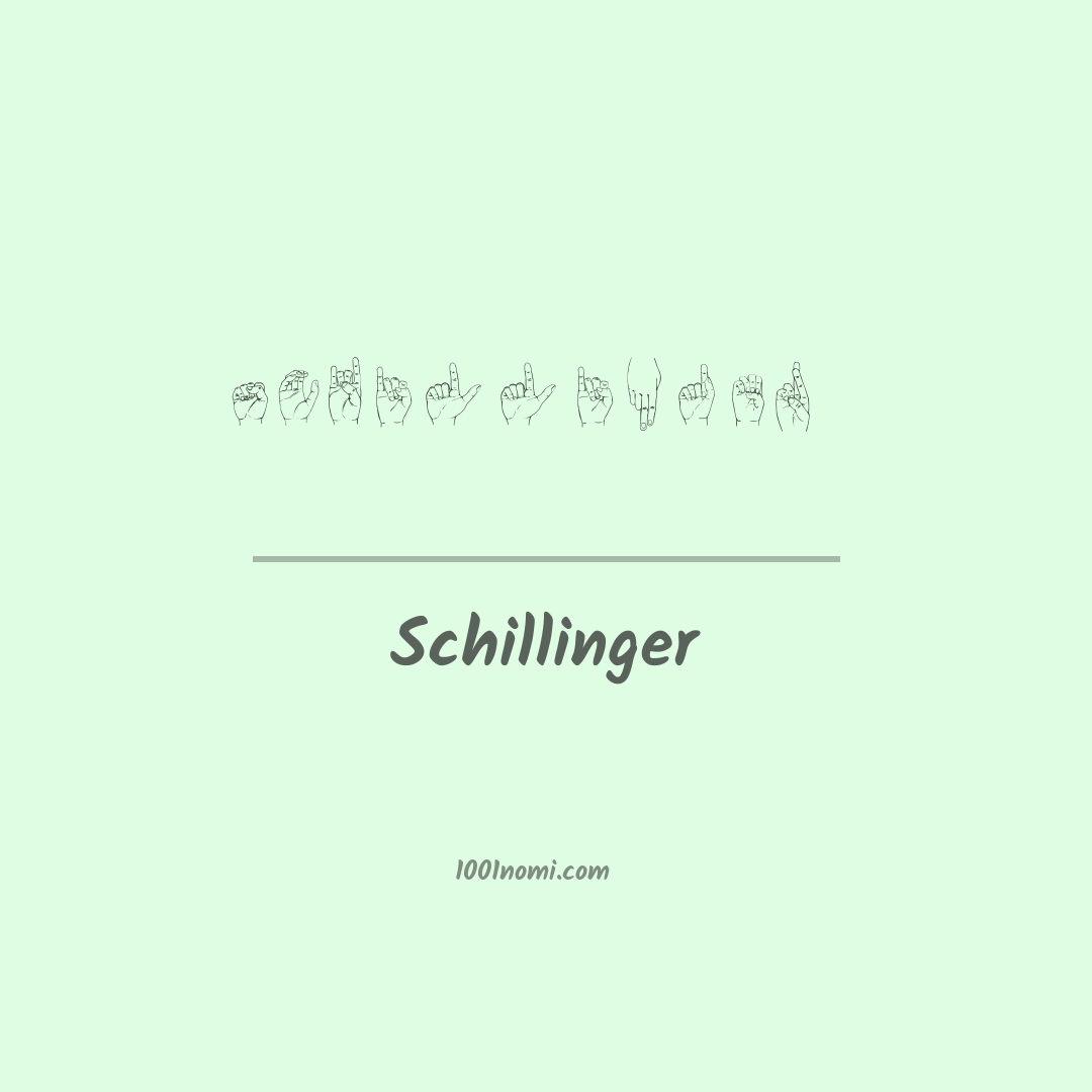 Schillinger nella lingua dei segni