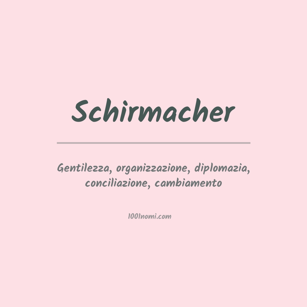 Significato del nome Schirmacher