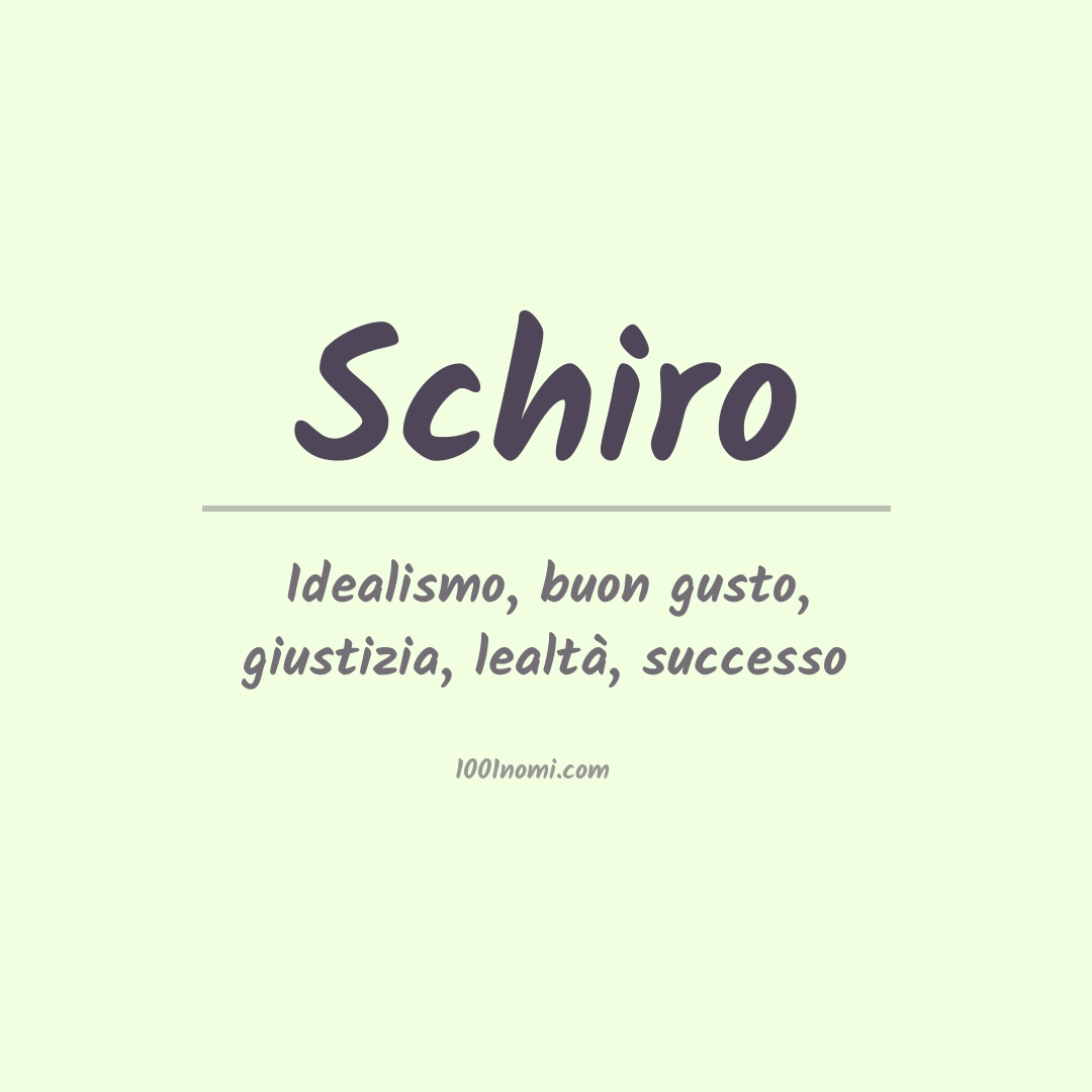 Significato del nome Schiro