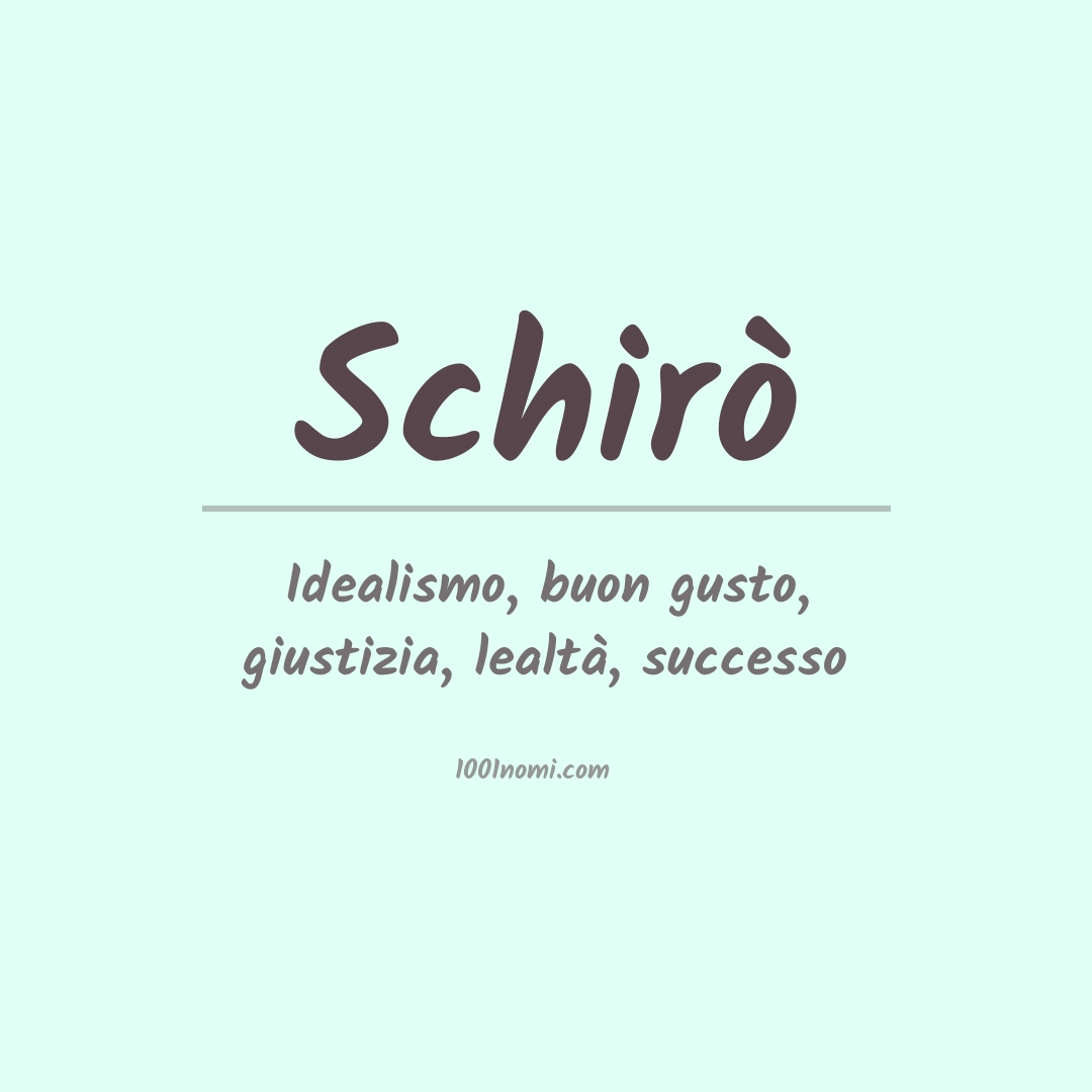 Significato del nome Schirò