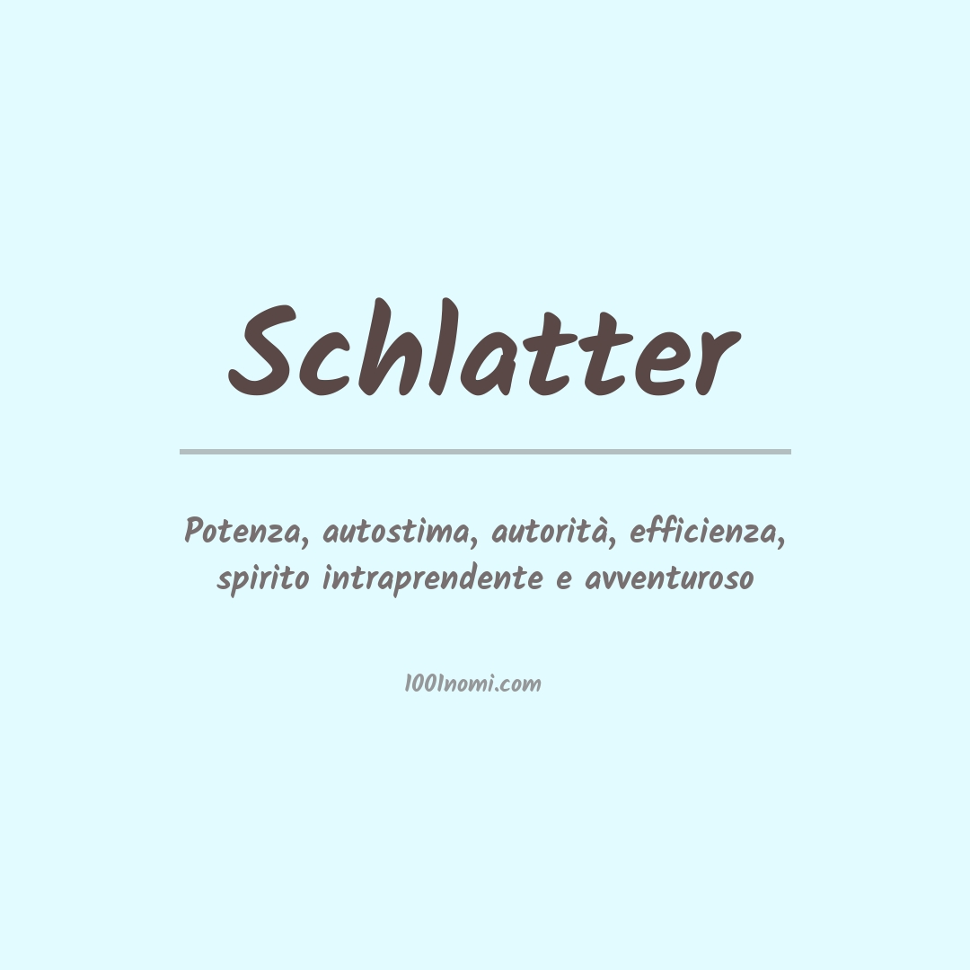 Significato del nome Schlatter