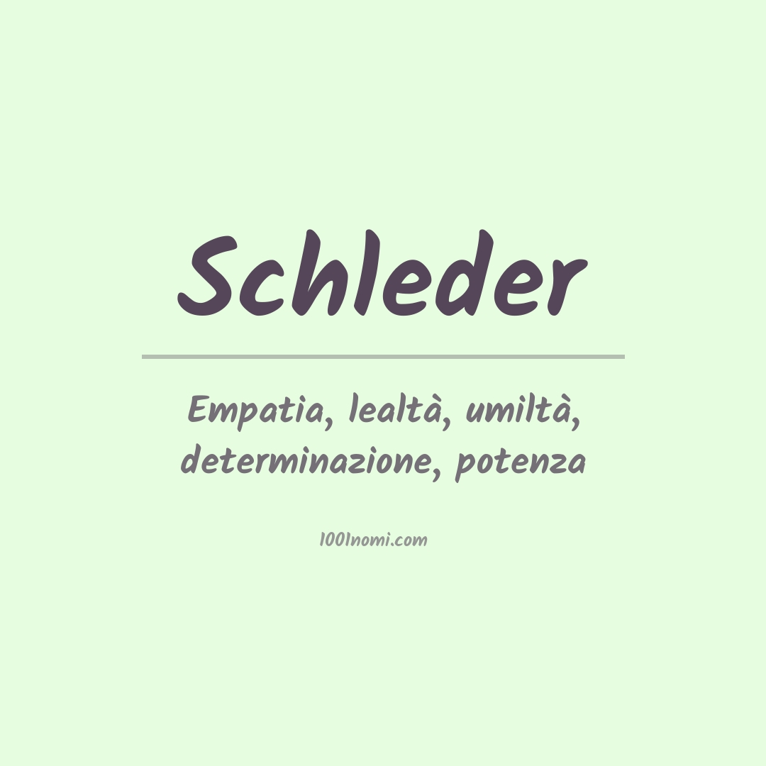 Significato del nome Schleder