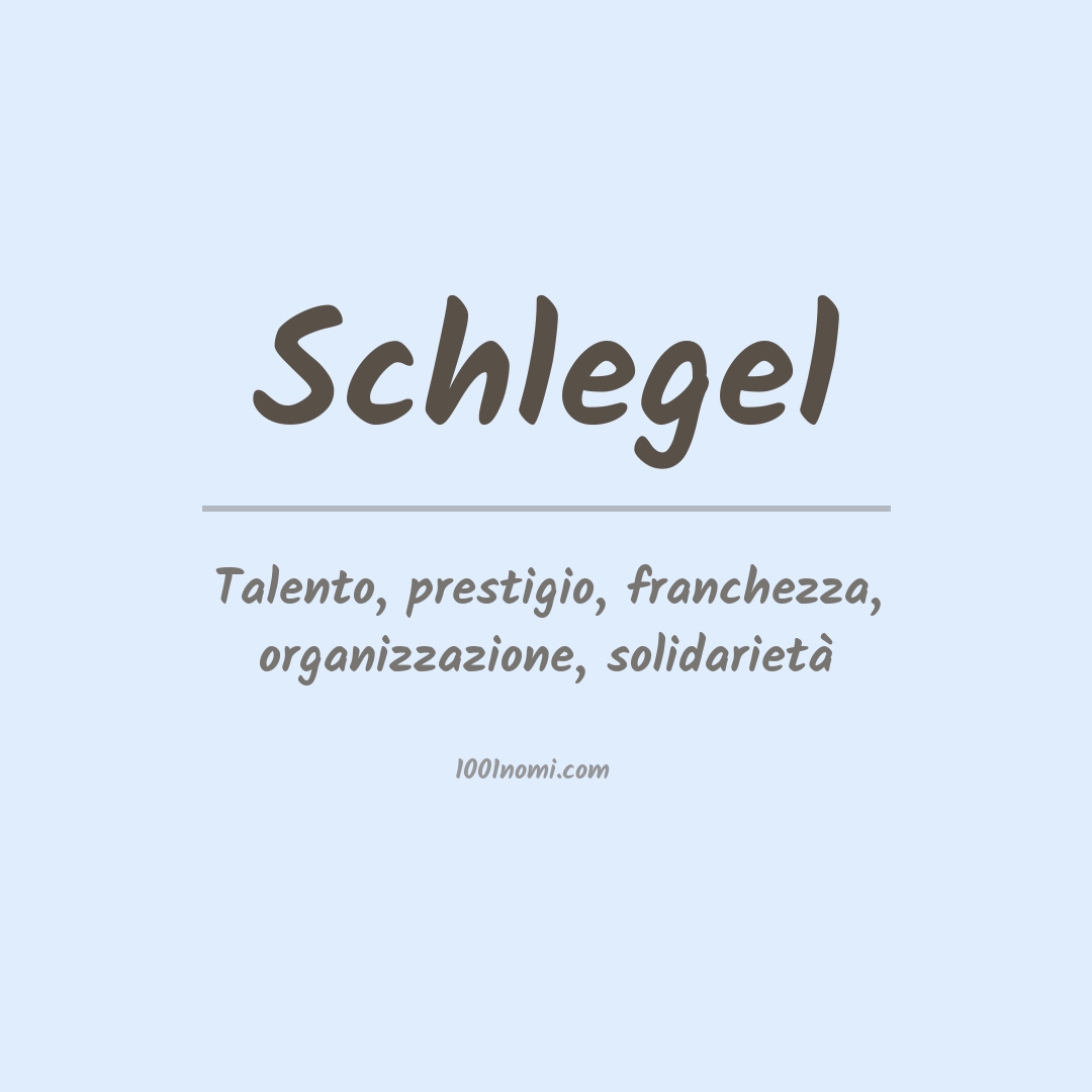 Significato del nome Schlegel