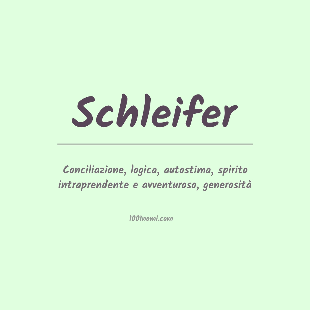 Significato del nome Schleifer