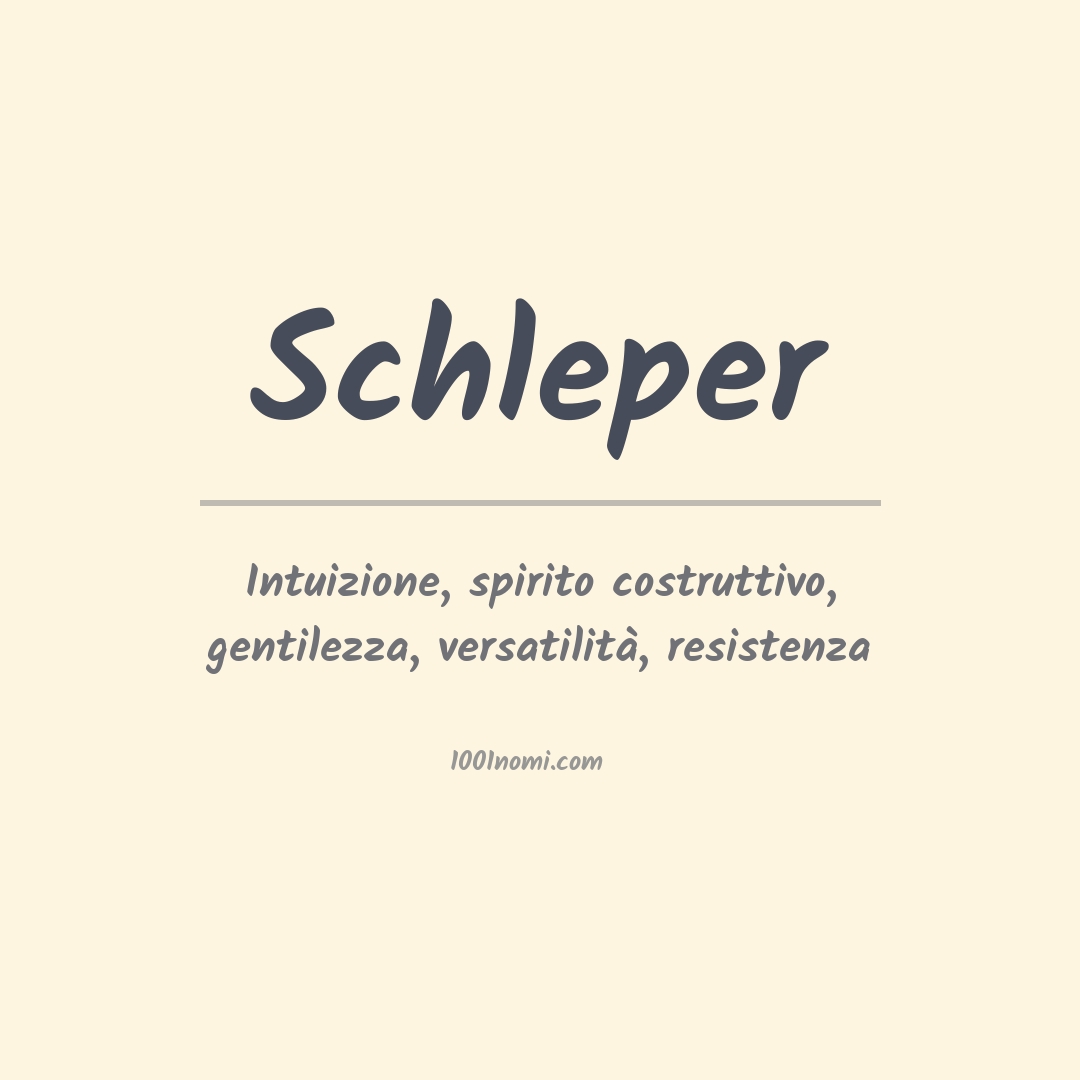 Significato del nome Schleper