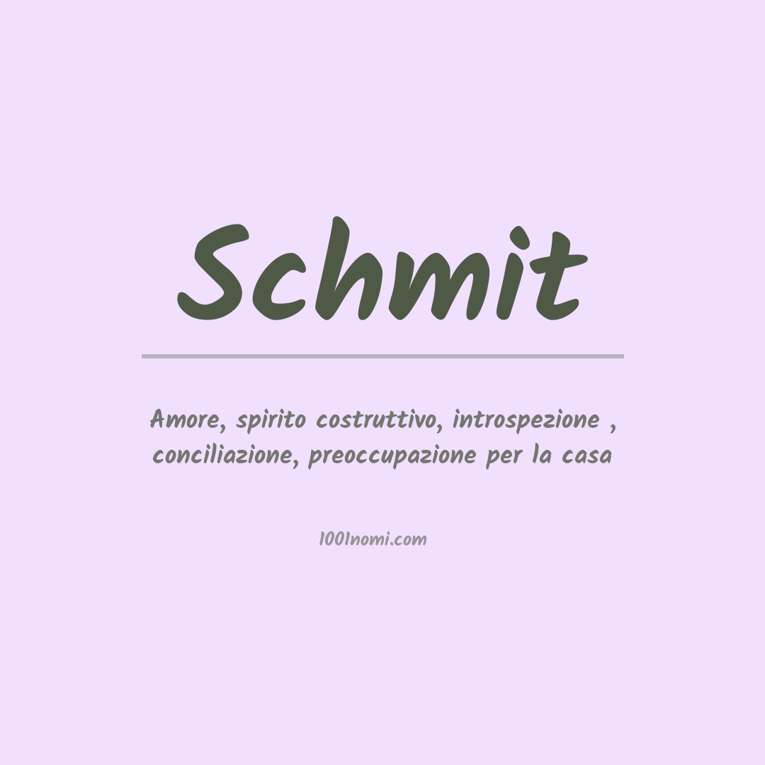 Significato del nome Schmit