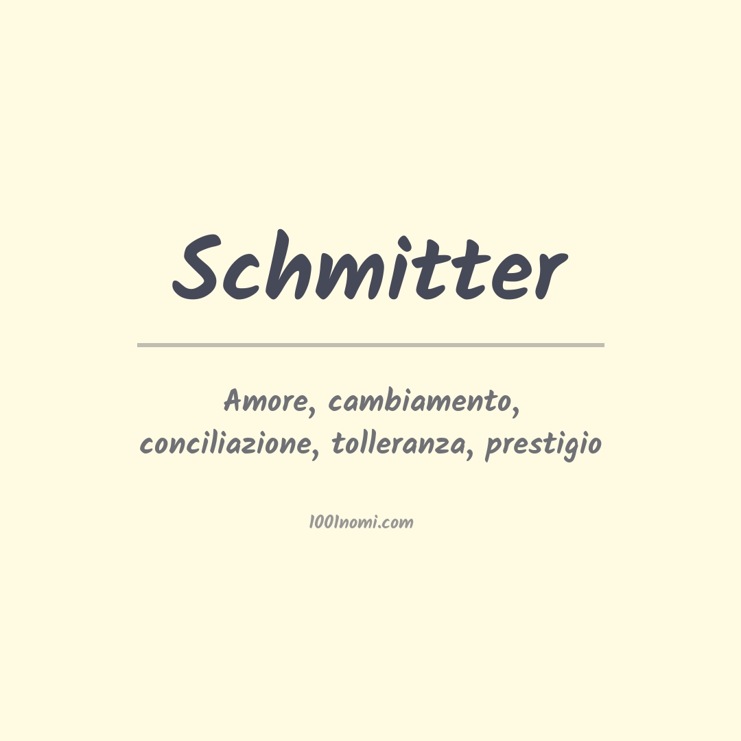 Significato del nome Schmitter