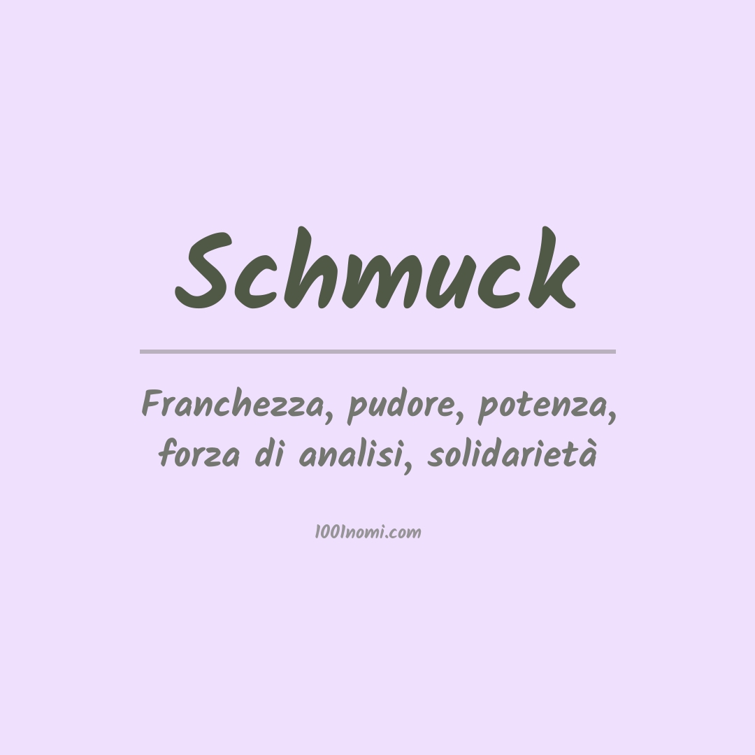 Significato del nome Schmuck