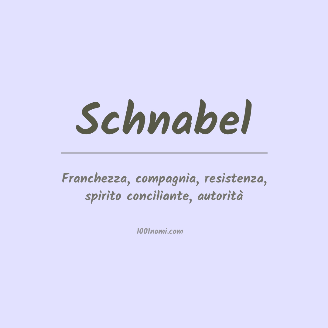 Significato del nome Schnabel