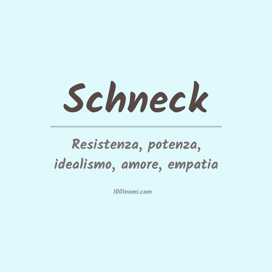 Significato del nome Schneck