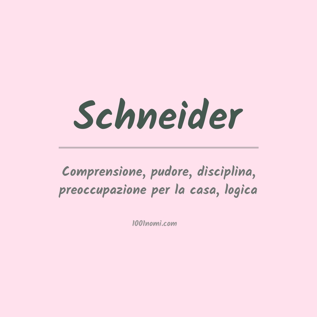 Significato del nome Schneider