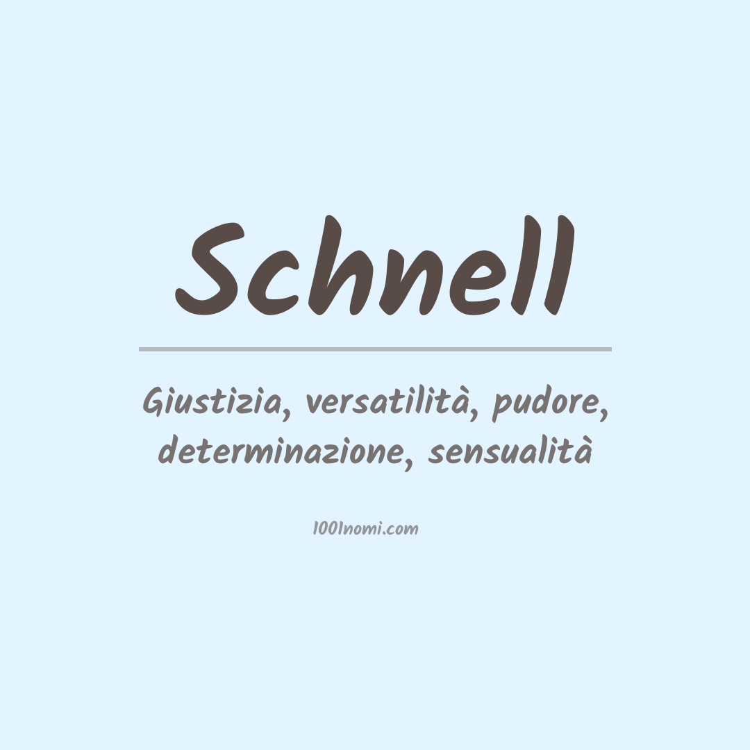 Significato del nome Schnell