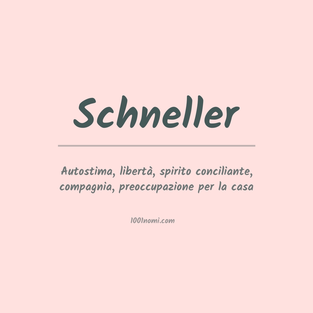 Significato del nome Schneller