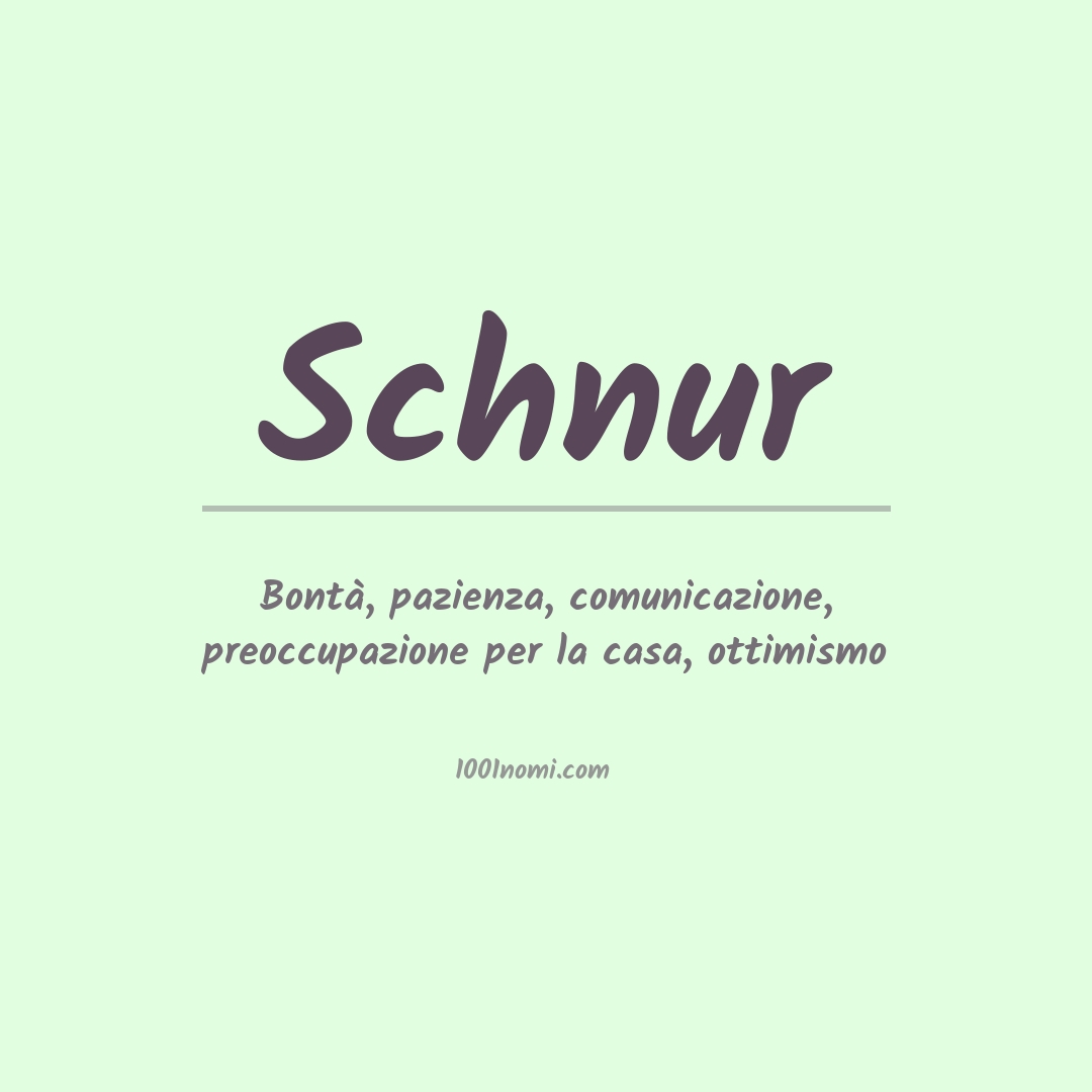 Significato del nome Schnur