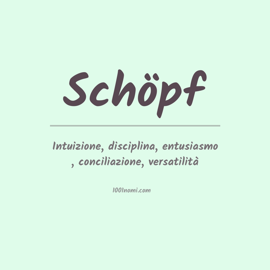 Significato del nome Schöpf