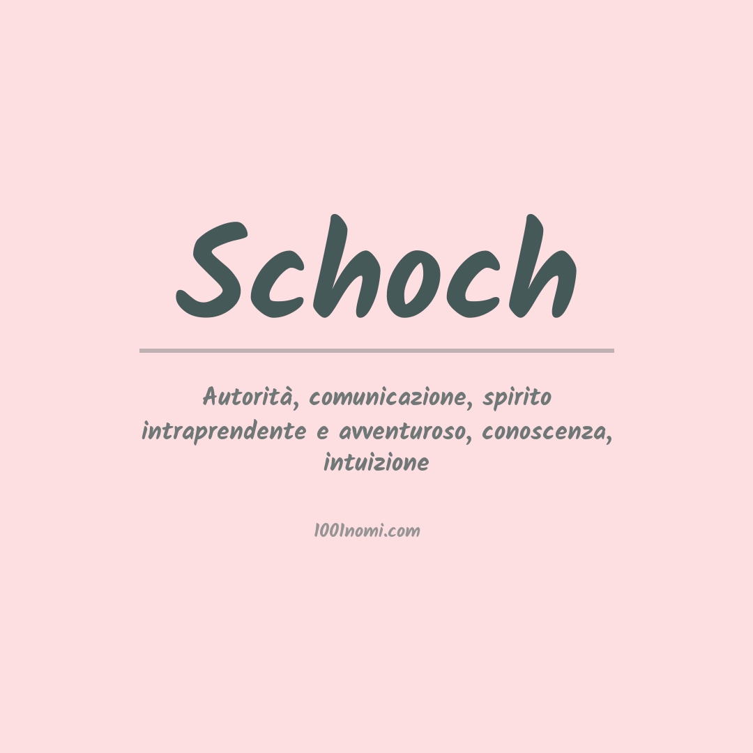 Significato del nome Schoch