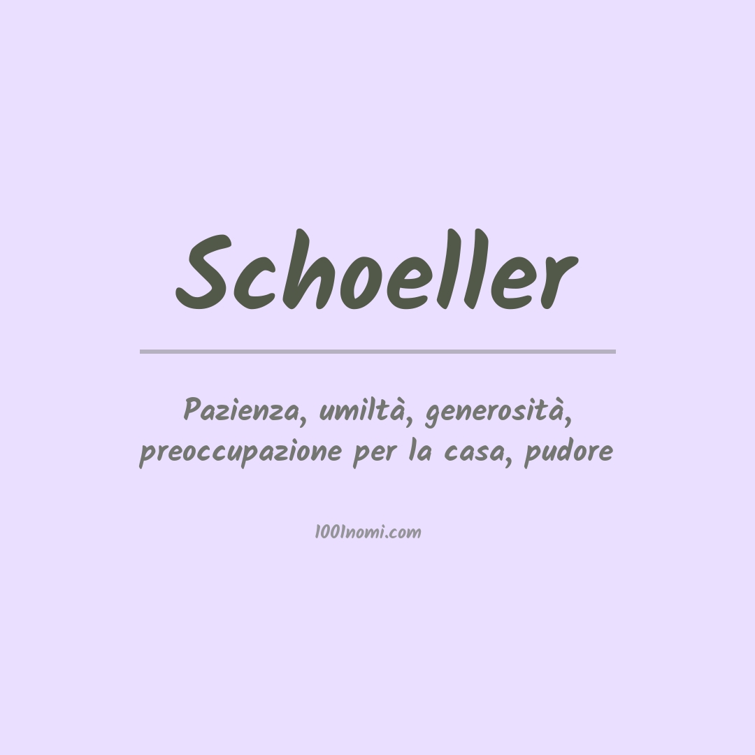 Significato del nome Schoeller